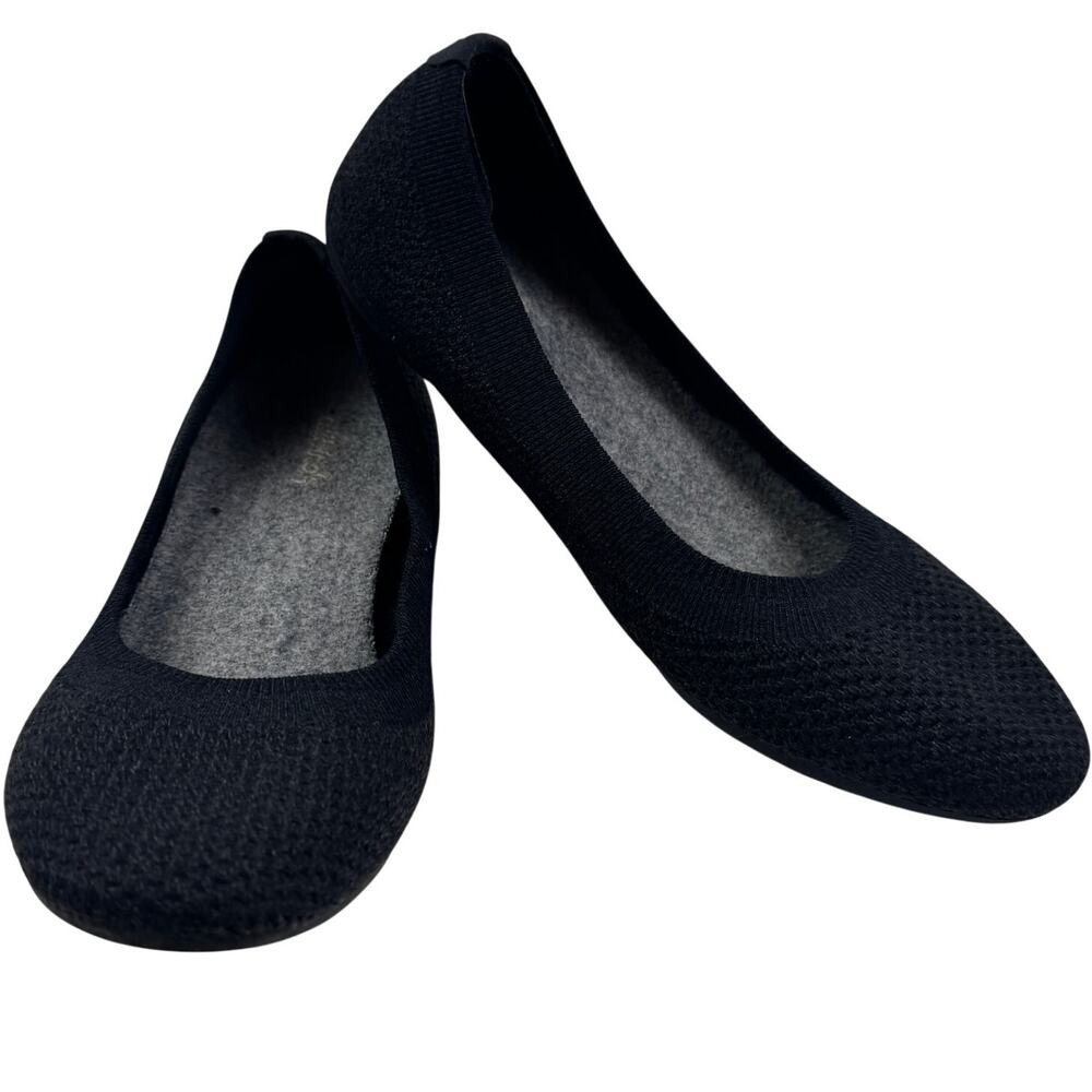 Allbirds Charcoal Mesh Knit Lightweight Scrunch Ballet Flats Women's Size 8